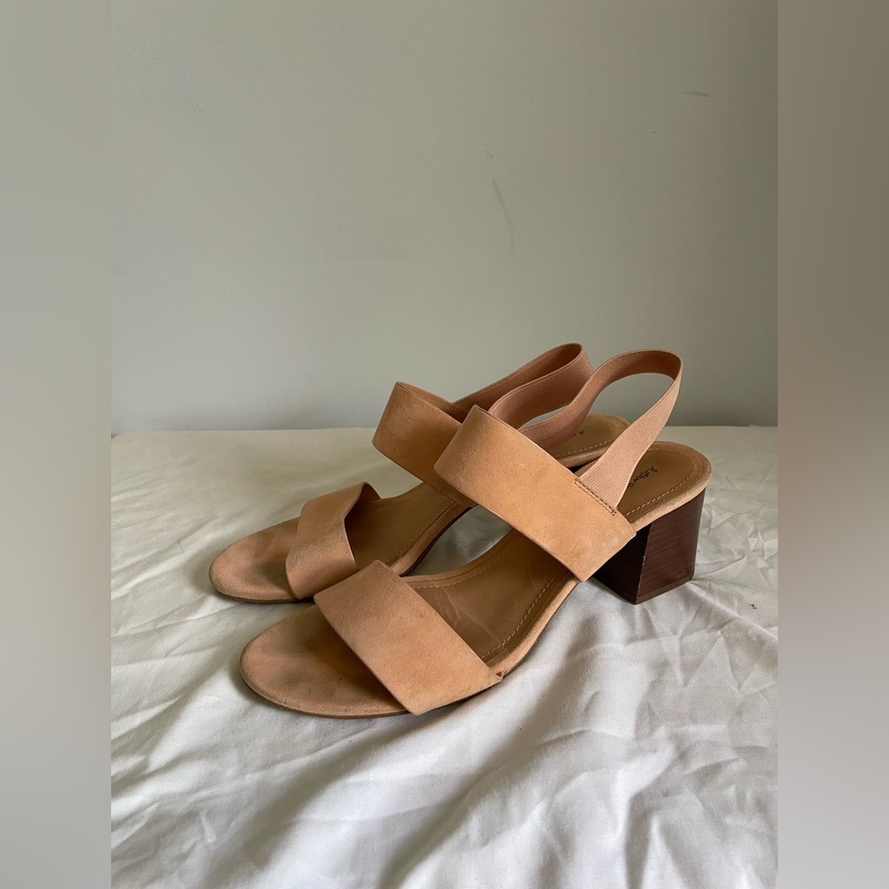 & Other Stories Suede Block Heel Sandals Size 10